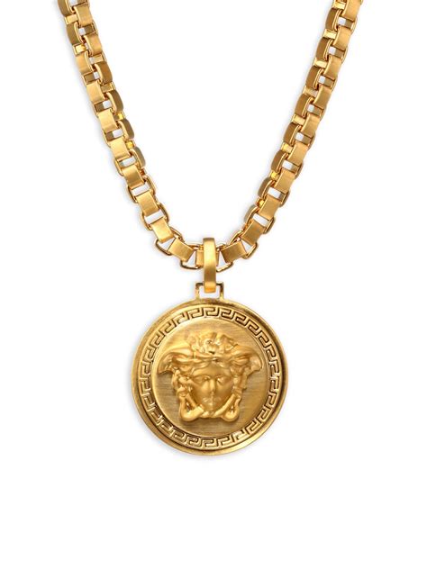 versace pendant necklace mens|Versace gold jewelry for men.